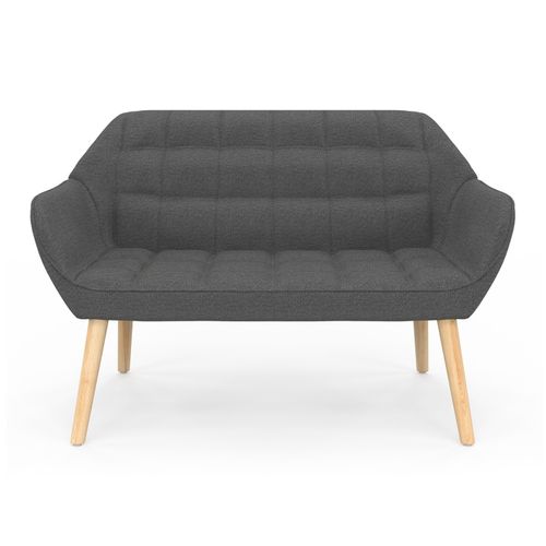Canapé Droit Scandinave 2 Places Castille En Tissu Matelassé Gris Anthracite