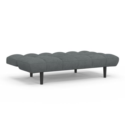 Canapé Clic Clac Salome Capitonné 3 Places Tissu Gris Anthracite