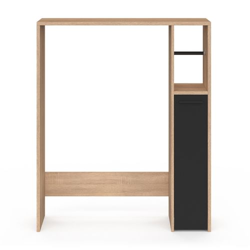 Meuble Dessus Wc Wallis Avec Placard Façon Hêtre Et Noir