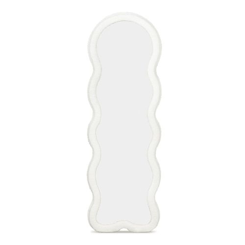 Miroir Vague En Tissu Bouclette Crème 150 X 50 Cm