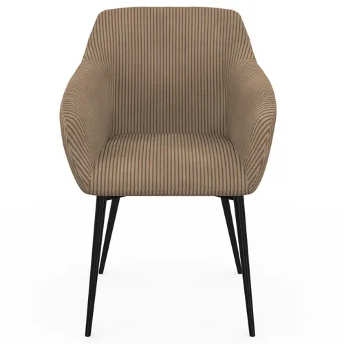 Lot De 2 Chaises De Salle à Manger, Fauteuils De Table Jany En Velours Côtelé Taupe