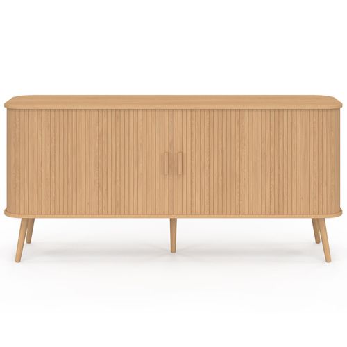 Buffet 160 Cm Romie XXL Effet Lattes 2 Portes Coulissantes