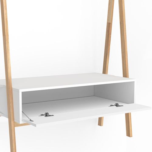 Portant Enfant Tipi Leon 130 Cm Avec 1 Porte Blanc Et Bois