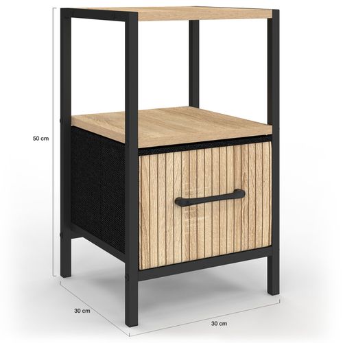 Lot De 2 Tables De Chevet Utah 1 Tiroir Et 1 Niche Effet Lattes