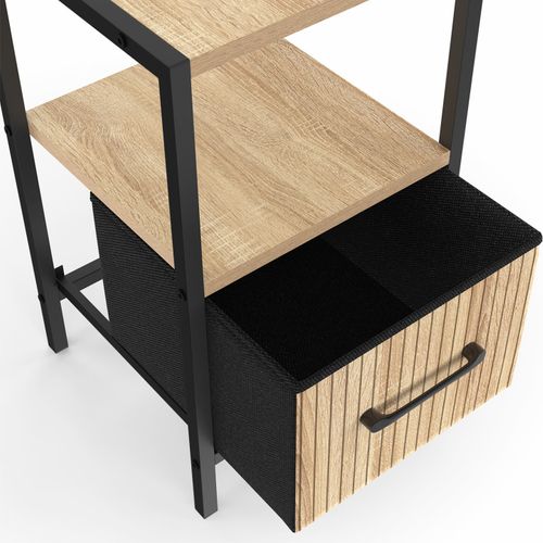Lot De 2 Tables De Chevet Utah 1 Tiroir Et 1 Niche Effet Lattes