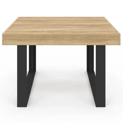 Table à Manger Carrée Phoenix 6 Personnes Bois Et Noir 120 Cm