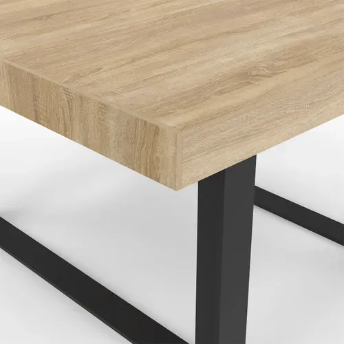 Table à Manger Carrée Phoenix 6 Personnes Bois Et Noir 120 Cm