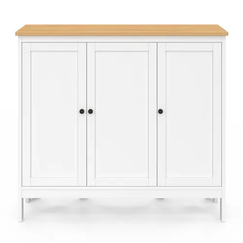 Ensemble Table De Bar Îlot Achille Et 2 Tabourets Bois Blanc Plateau Façon Hêtre