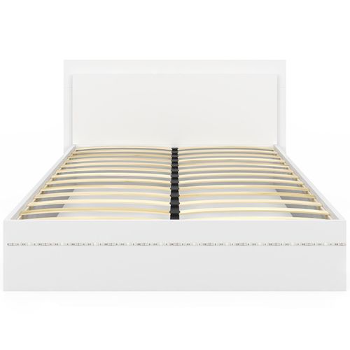 Lit Double Charlie 140 X 190 Cm Avec Sommier Et LED Intégrées Blanc