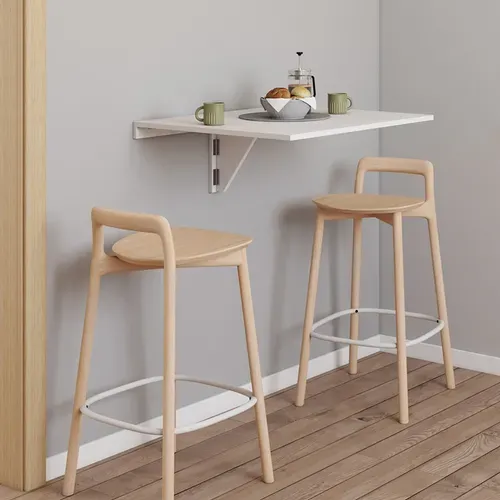 Table Murale Express Rabattable 2 Personnes Blanc L. 70 Cm