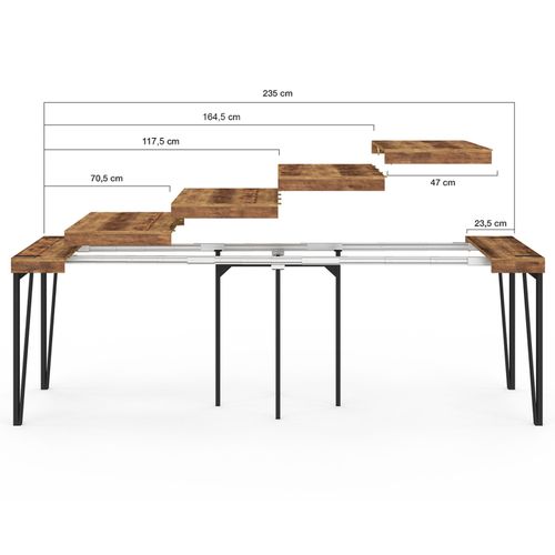 Table Console Extensible Austria 10 Personnes 235 Cm Design Industriel