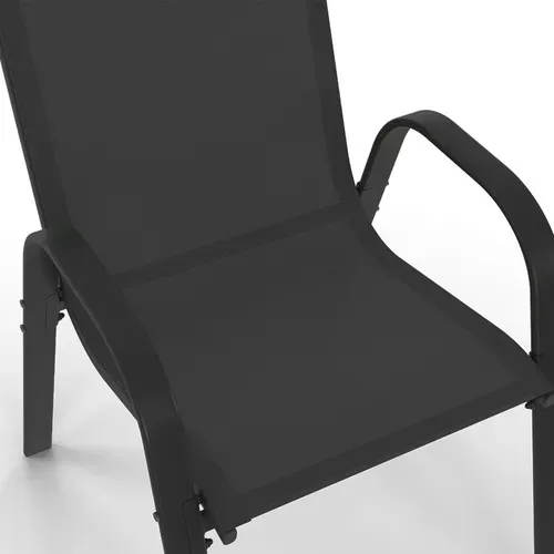 Salon De Jardin Messina Table Ronde 120 Cm Pied Araignée Plateau Métal Effet Bois Et 6 Chaises Empil