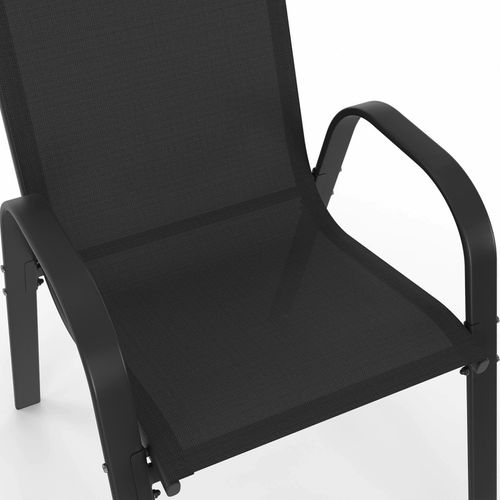 Salon De Jardin Messina Table Ronde 120 Cm Pied Araignée Plateau Métal Effet Bois Et 6 Chaises Empil