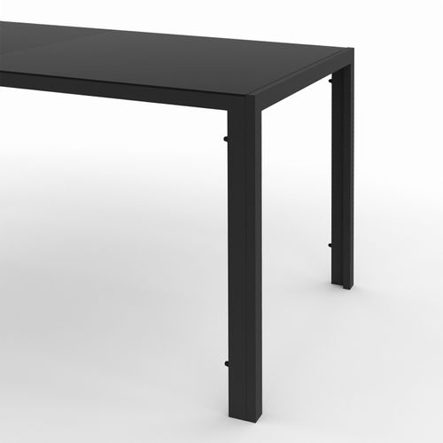 Salon De Jardin Madeira Table 150 Cm Et 6 Chaises Cordage Et Textilène Noir Et Rotin Clair