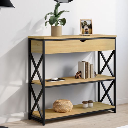 Console 1 Tiroir Wayne 2 étagères Design Industriel