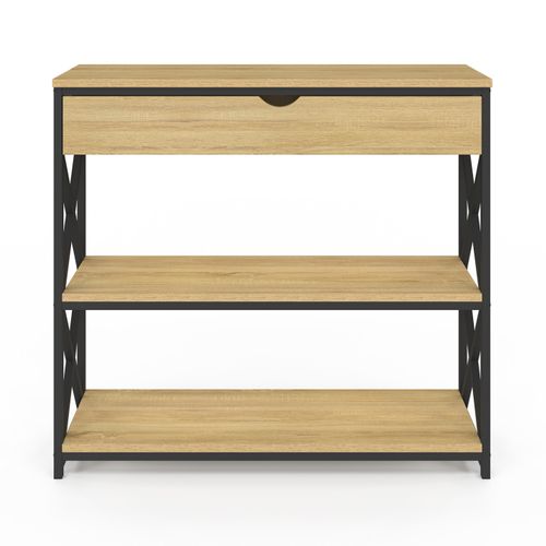 Console 1 Tiroir Wayne 2 étagères Design Industriel