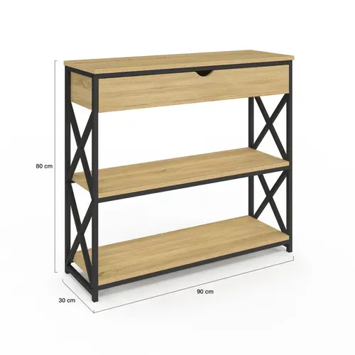 Console 1 Tiroir Wayne 2 étagères Design Industriel
