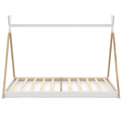 Lit Tipi Enfant 90 X 190 Cm Come Avec Sommier Bois Et Blanc