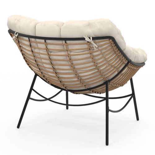 Fauteuil De Jardin Relax Loa Effet Rotin Avec Coussin écru