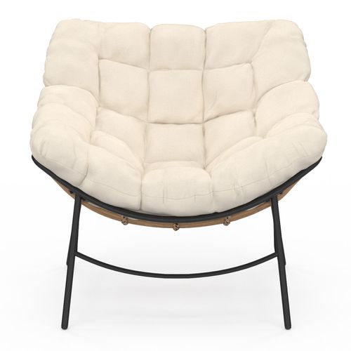 Fauteuil De Jardin Relax Loa Effet Rotin Avec Coussin écru