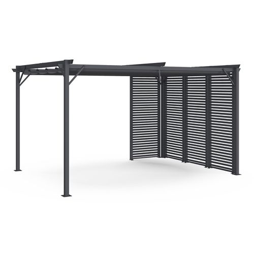 Pergola édition Collector Persienne Toit Rétractable 3x4m 4 Pans Modulables Gris Anthracite