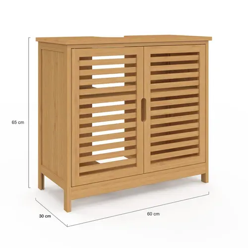 Meuble Sous Lavabo Salle De Bain Bambou Bea