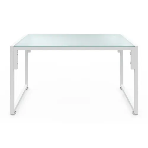 Salon De Jardin Bas Nairobi 4 Places En Acier Blanc Et Coussins Beiges