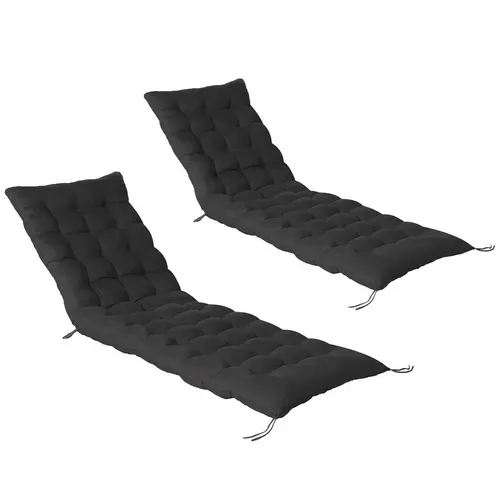 Lot De 2 Coussins Universel De Transat Adam 180 Cm Noir