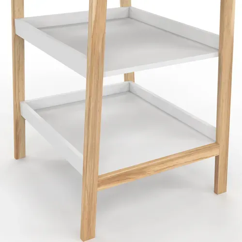 Table à Langer Mahe Avec 2 étagères Façon Hêtre Et Blanc