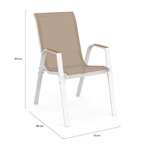 Salon De Jardin Noumea Table Extensible 135/270 Cm Plateau Verre Trempé Effet Bois Et 12 Chaises Emp