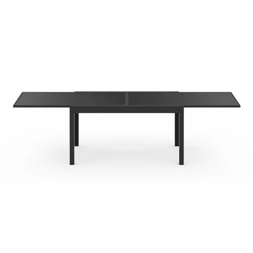 Salon De Jardin Madrid Table Extensible 135-270 Cm Et 12 Chaises Empilables Noir