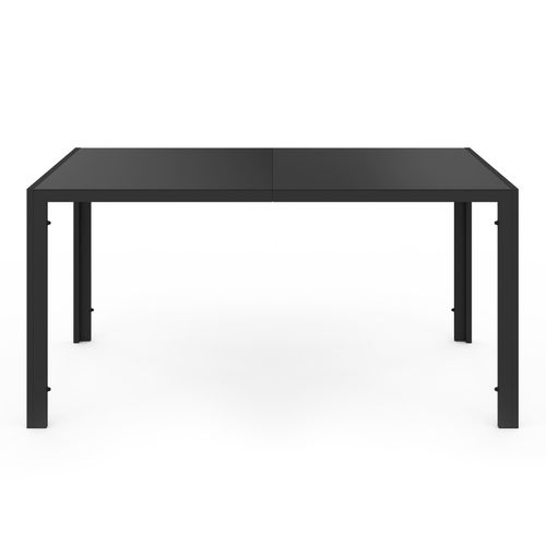 Salon De Jardin Madrid Table 150 Cm Et 6 Chaises Empilables Noir