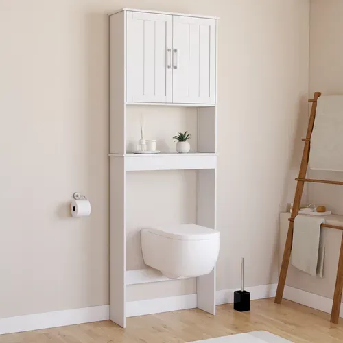 Meuble étagère Dessus Wc Waldo Placard Bois Blanc