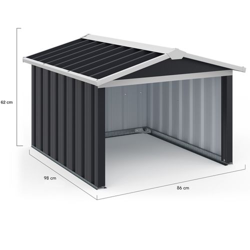 Garage Pour Robot Tondeuse Toit à 2 Pentes Métal Gris Anthracite 86 X 98 X 62 Cm