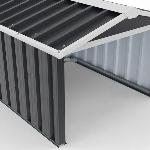 Garage Pour Robot Tondeuse Toit à 2 Pentes Métal Gris Anthracite 86 X 98 X 62 Cm