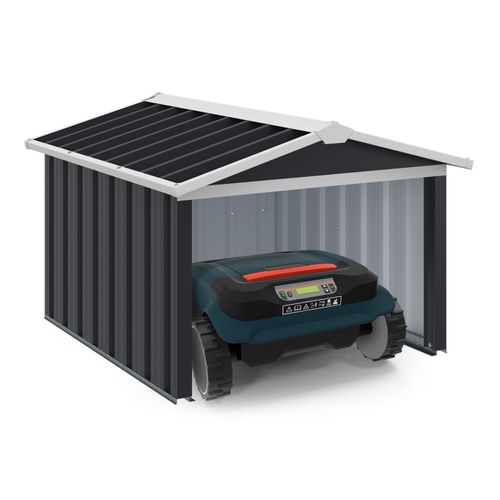 Garage Pour Robot Tondeuse Toit à 2 Pentes Métal Gris Anthracite 86 X 98 X 62 Cm