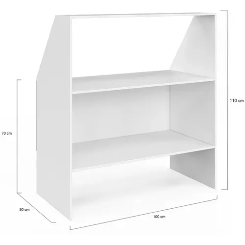 Bibliothèque Sous Pente 2 Niveaux Tomi 100 X 50 X 70/110 Cm Blanc