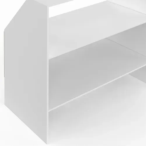 Bibliothèque Sous Pente 2 Niveaux Tomi 100 X 50 X 70/110 Cm Blanc