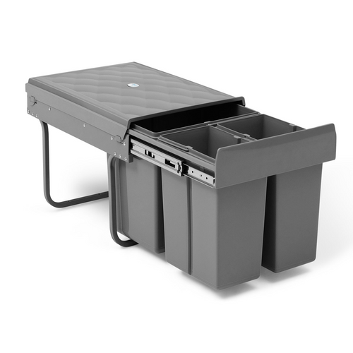 Poubelle De Tri Sélectif Encastrable 3 Compartiments Amovibles 1x15l Et 2x8l