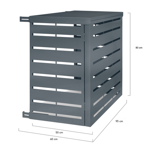 Cache Climatiseur Métal Gris Anthracite Protection Unité Extérieur 95 X 50 X 80 Cm