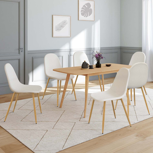 Lot De 6 Chaises Dari En Tissu Bouclette Pour Salle à Manger