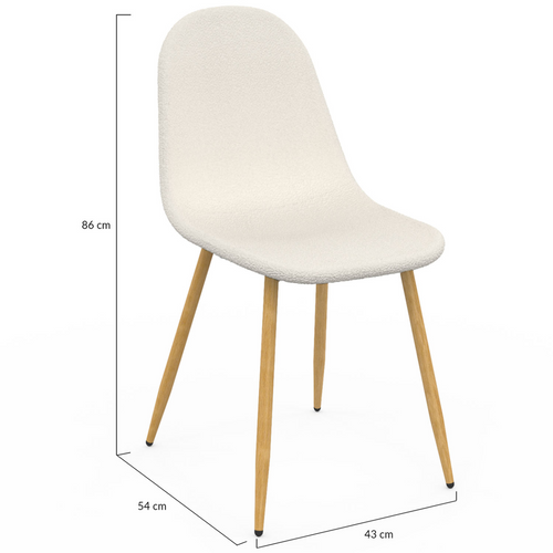 Lot De 6 Chaises Dari En Tissu Bouclette Pour Salle à Manger