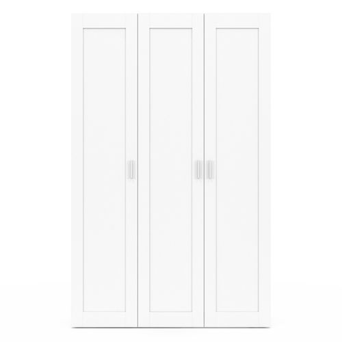 Armoire 3 Portes Vito Blanc Penderie 120 Cm Avec Étagères