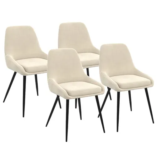 Ensemble Table À Manger Extensible Ronde Alix Bois Et Noir 110-150 Cm Et 4 Chaises Thalya Velours Be