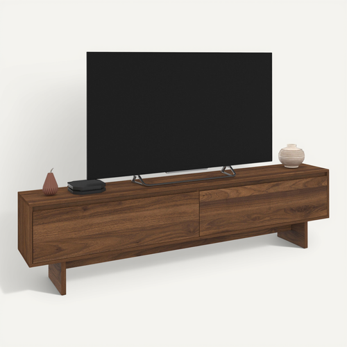 Meuble TV 180 Cm Yuri 2 Portes Effet Noyer