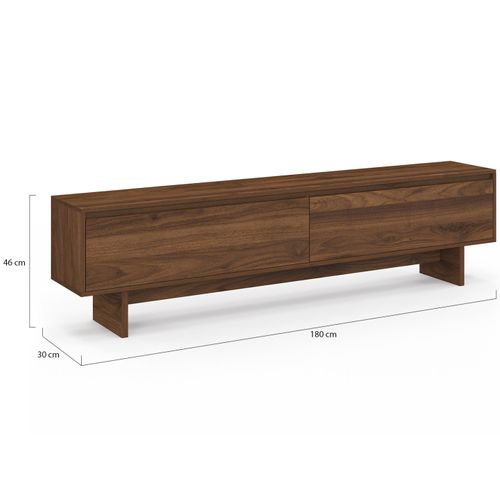 Meuble TV 180 Cm Yuri 2 Portes Effet Noyer
