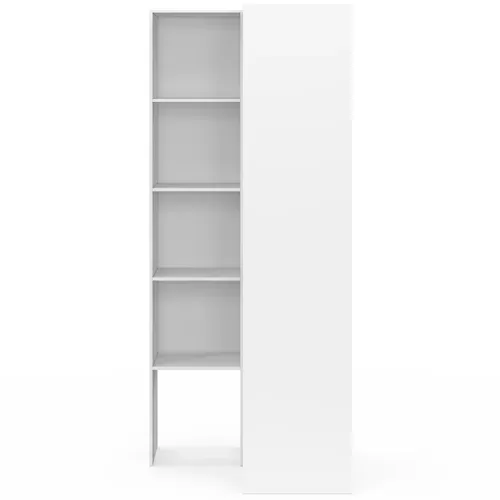 Dressing D'angle Modulable L. 90 / 127 Cm Melman Double Penderie + étagères Blanc