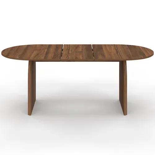 Table à Manger Extensible Japandi Ovale Edith 6-10 Personnes Effet Noyer 160 - 200 Cm