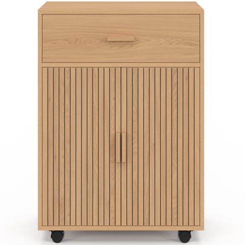 Desserte De Cuisine Juliette Placard Avec Tiroir Effet Lattes Tasseau Bois L.60 Cm