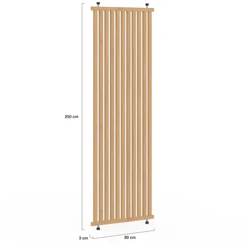 Cloison De Séparation Claustra 250 X 80 Cm En Tasseaux De Bois Coloris Chêne